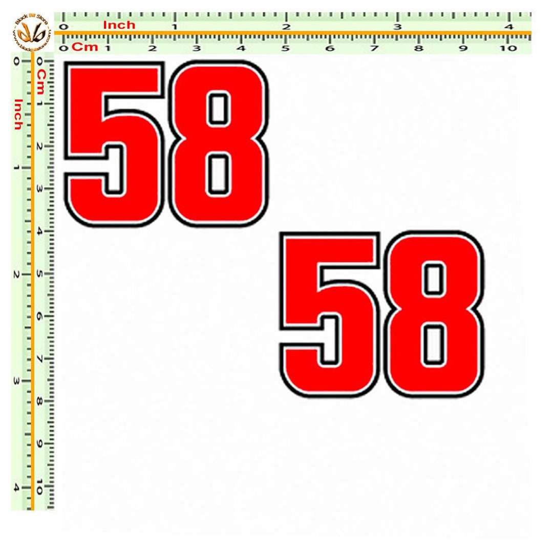 Number 58 Stickers Marco Simoncelli Motorcycle Helmet Sticker Number 58 ...