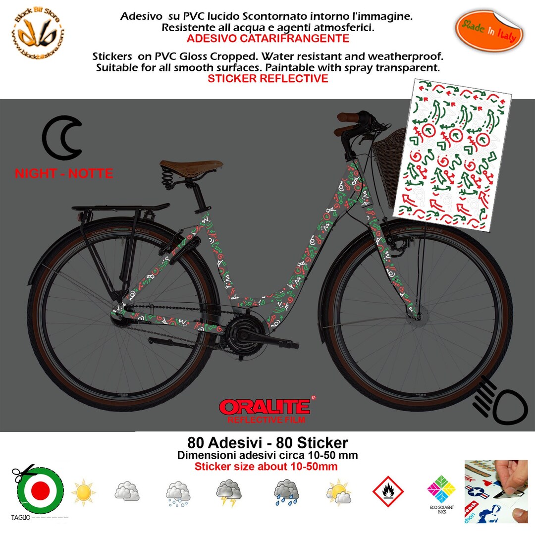 Sticker Bike MTB Reflective Stickers Arrow Italy Flag Bicycle - Etsy