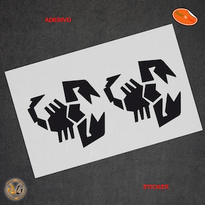 Fiat Abarth scorpion car motorcycle helmet stickers scorpion helmet decal tuning 2 PCS.
