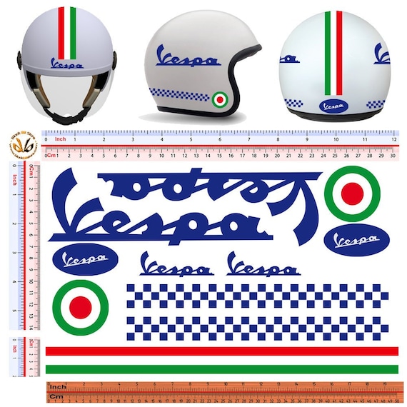 Vespa tricolore adesivi casco pvc scontornato intorno - Etsy Italia