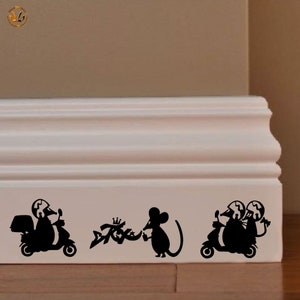 Topini family mural stickers writer skate wasp pvc black discounted 1 kit various pieces measures cm 8x30 wall sticker mouse family rides