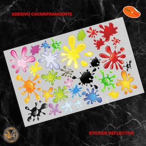 Reflective helmet stickers multicolor stains cropped around the image sticker helmet print pvc cropped reflective 30 pcs.