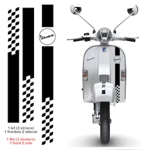 Adesivo vespa striscia e quadretti vari colori pvc scontornato 1 - 3 strisce sticker strip vespa cropped multicolor print pvc