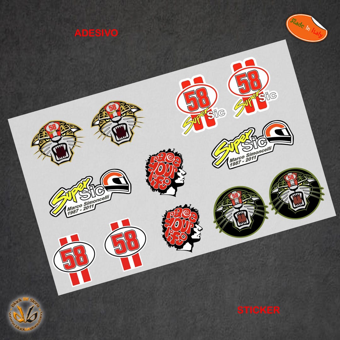 Marco Simoncelli Supersic 58 Race Your Life Stickers Miniatures ...