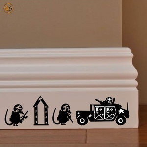 Family mural stickers topini soldiers pvc black discounted 1 kit various pieces measures cm 8x30 wall sticker mouse family solders forces