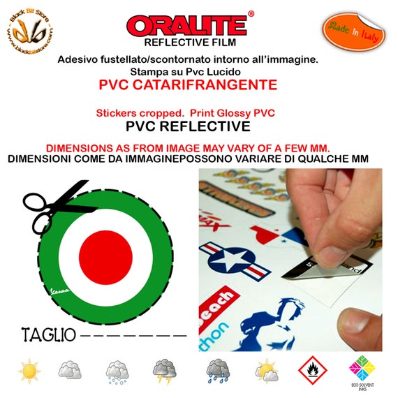 Adesivi catarifrangenti riflettenti scontornati abarth scudetto italia flag  stickers reflective print pvc cropped 3 pz. -  Italia