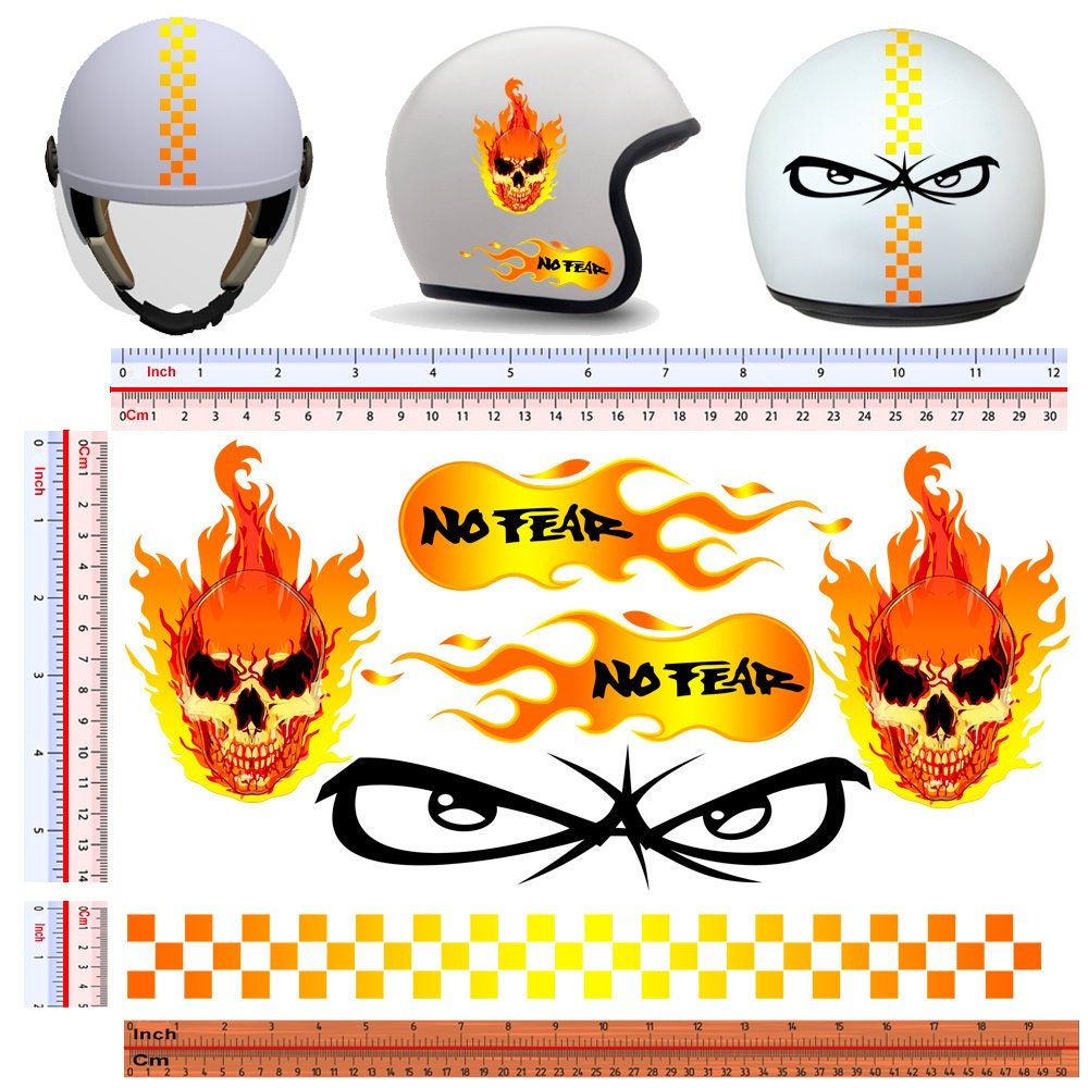 "No Fear GIRL Eyes" Reflective Motorcycle Helmet Sticker - 3M Brand (#003)