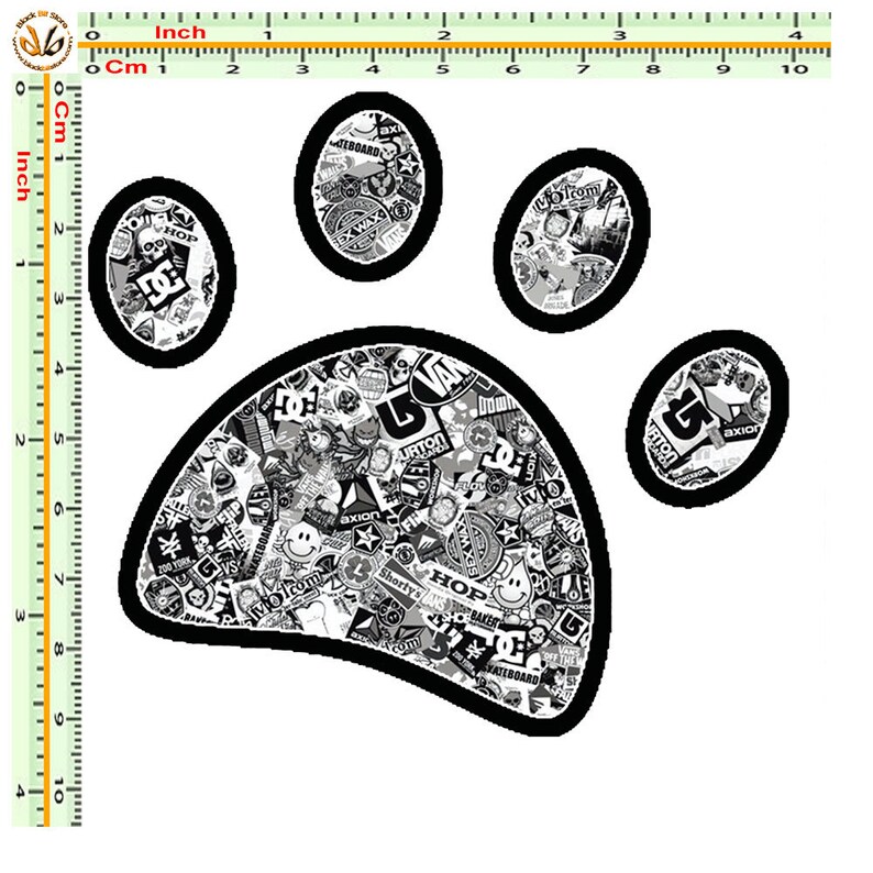 Sticker Bomb Sticker dog imprint printed on PVC cut out quantity 1 piece measurements as from image