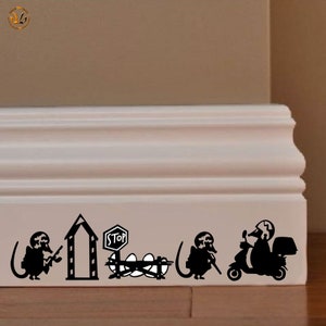 Family topini mural stickers alt stop control pvc black discounted 1 kit various pieces measures cm 8x30 wall sticker mouse family