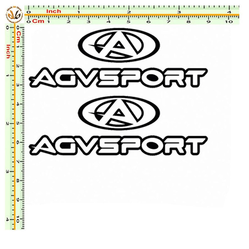 May include: Two black and white stickers with the text "AGVSPORT" and a stylized letter "A" in a circle.