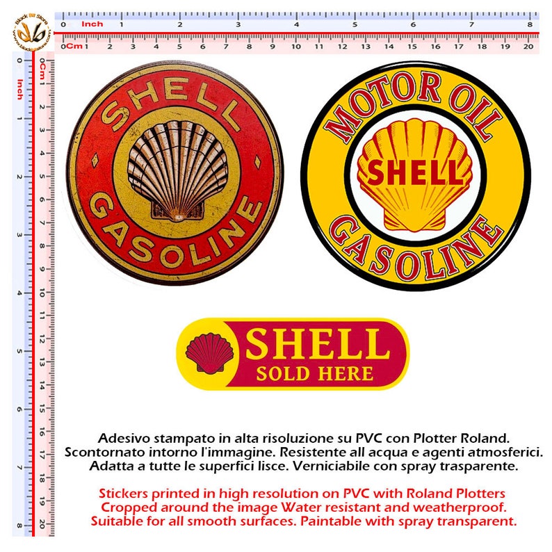 shell stickers motor oil gasoline vintage sticker decal car etsy