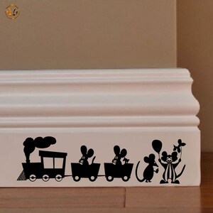 Family mural stickers topini funfair clown train pvc black discounted 1 kit various pieces measures cm 8x30 wall sticker mouse family circus