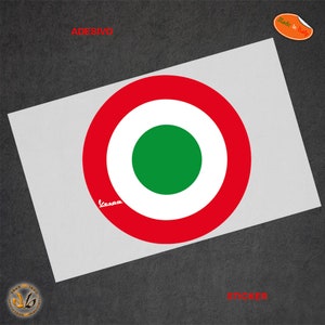 Pegatinas redondas Vespa Italia coche moto casco pegatina vespa bandera de italia casco tuning bandera italiana pvc recortado 1 ud.