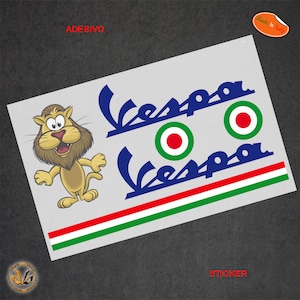 Vespa flag Italy lion helmet stickers cropped around the image sticker Italian flag lion helmet tuning pvc cropped 6 pcs.