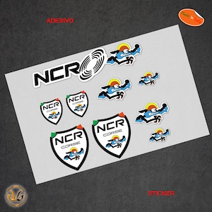 Sticker NCR corse ducati kit adesivi scontornati intorno all'immagine auto moto casco helmet decal print pvc cropped 9 pz.