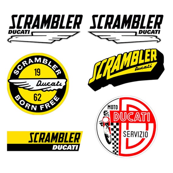 Vintage stickers Ducati scrambler eagle sticker service Decal auto moto print pvc 6 pcs