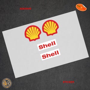 shell sponsor adesivi sticker auto moto casco sponsor helmet print pvc scontornati 4 pz.