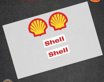 shell sponsor stickers car motorcycle helmet sponsor helmet print pvc cut out 4 pcs.