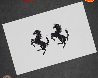 Ferrari prancing horse stickers replica car motorcycle helmet decal 2 pcs.