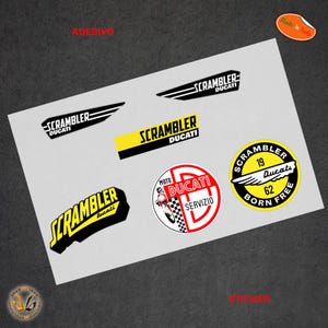 Vintage Ducati stickers scrambler service born free 1962 sticker Decal car motorcycle print pvc 6 pcs.