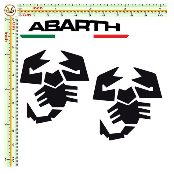Abarth scorpion sticker cropped adesivi auto moto casco helmet tuning pvc 2 pz.