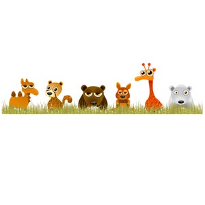 Animal family mural stickers savannah print PVC Wall sticker savannah animals family print PVC 1 kit various sizes