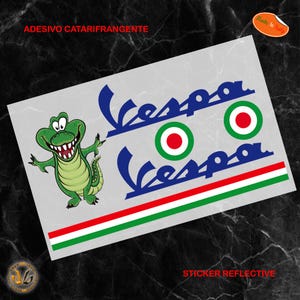 Reflective helmet stickers cropped vespa crocodile ita green flag crocodile sticker helmet print pvc cropped reflective 6 pcs.
