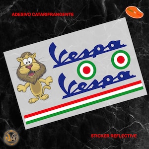 Reflective helmet stickers cropped vespa lion ita green flag lion sticker helmet print pvc cropped reflective 6 pcs.