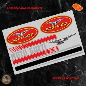 Moto Guzzi reflective helmet stickers cropped around the image sticker helmet print pvc cropped reflective 7 pcs.