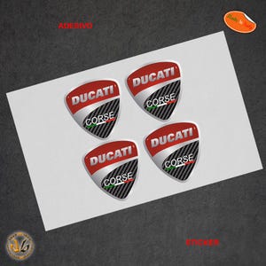 Adesivi moto ducati corse italia sticker italy flag auto moto casco helmet print pvc scontornato 4 Pz.