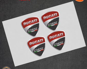 Ducati Corse Italy motorcycle stickers sticker Italy flag car motorbike helmet print pvc cutout 4 pcs.