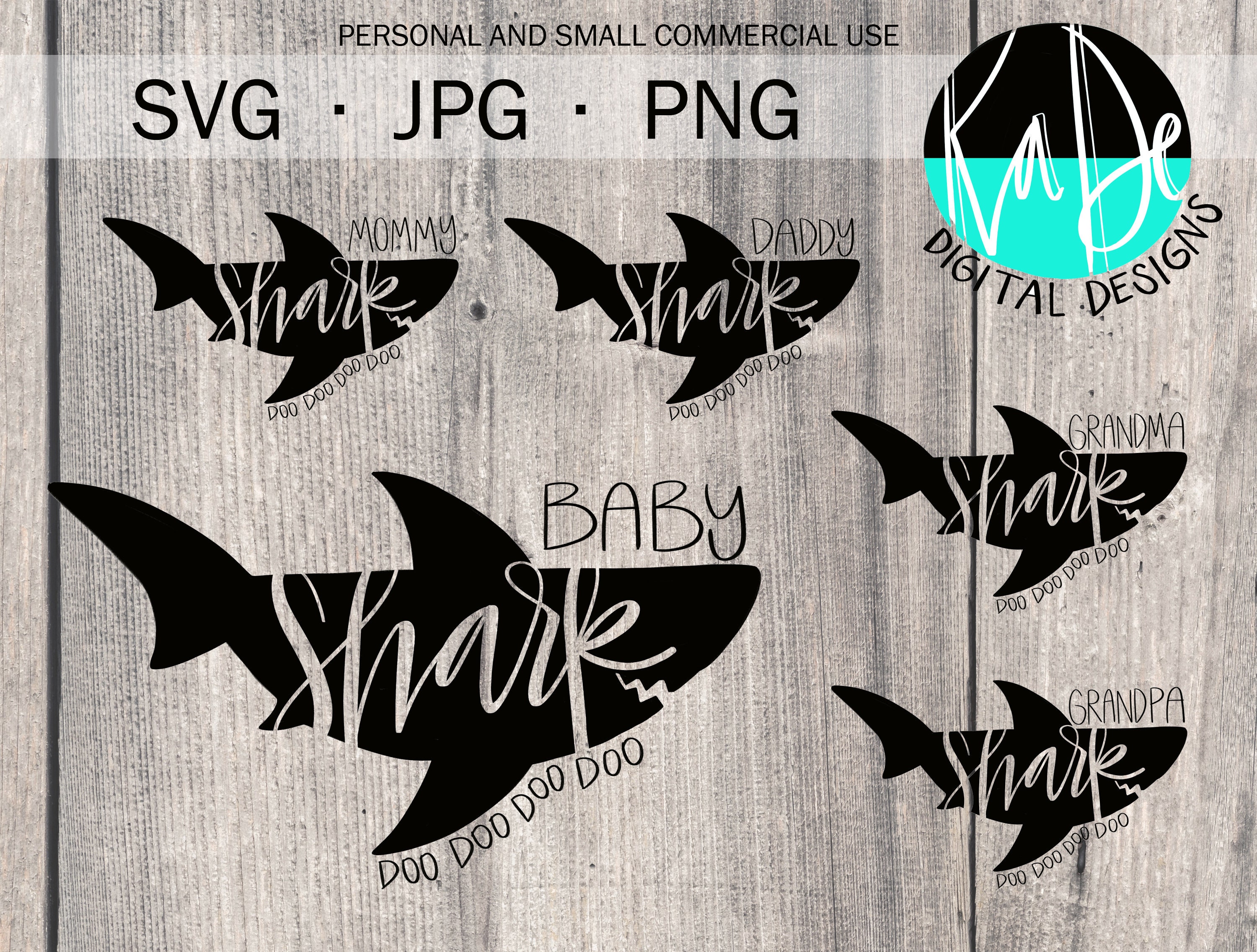 Shark Family Bundle Svg Baby Shark Png Daddy Shark Jpg Etsy