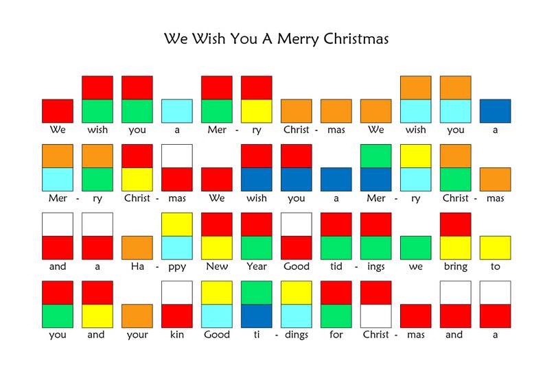 Printable Christmas Song Charts for Handbells Etsy