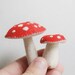 Red felt mushrooms for children, stuffed plush toys, autumn children's room decor,  Forest style fly agarics