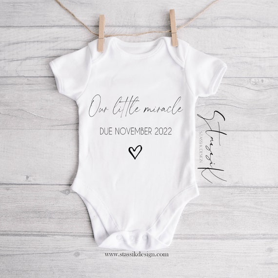 Pregnancy Announcement Baby Vest | Little Miracle announcement baby vest