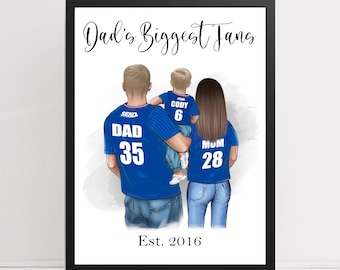 Personalised Family Team Print: Custom Sport Portrait