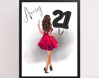 Custom 21st Birthday Gift Print