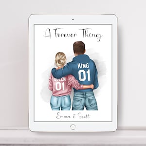 Personalised boy best friend digital download friendship couple illustration gift