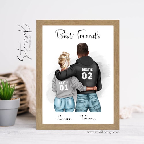 Guy Best Friend Gift Male Best Friend Gift Bestie Print Boy Etsy