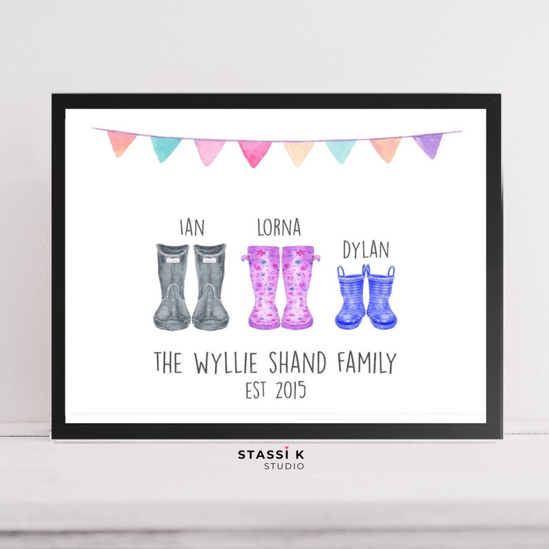 Custom Welly Boot Gift for Family Etsy