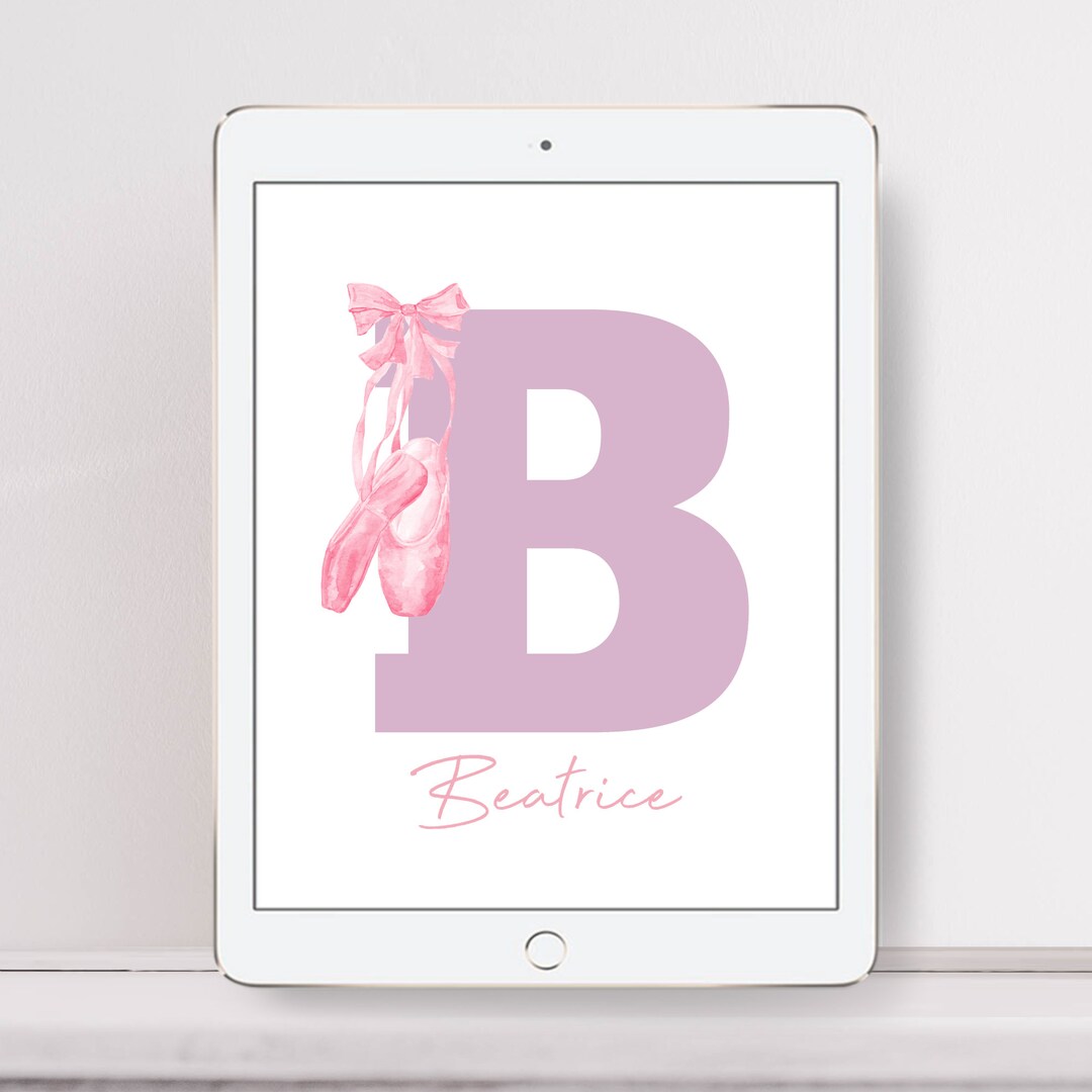 Ballet Shoes Name and Initial Digital Download Etsy