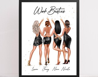 Personalised best friends group print