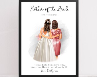 Custom Mother of the Bride Gift Illustration Print