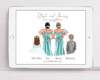 Bridal Party Illustration digital download