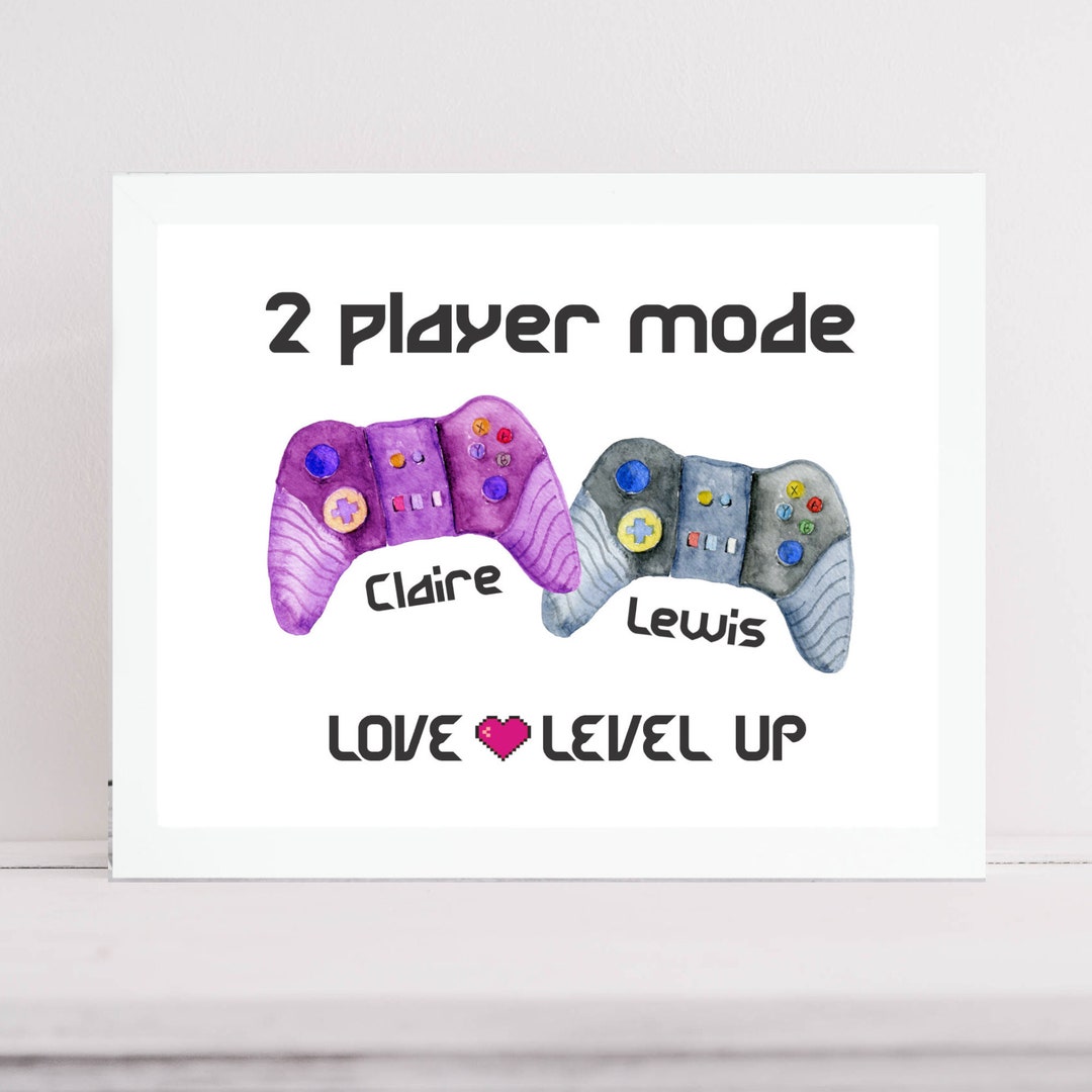 Gamer Couple Print. Wedding Engagement Valentine Print - Etsy