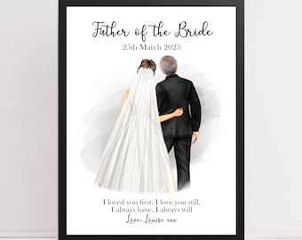 Gift for Father of the Bride, personalised print