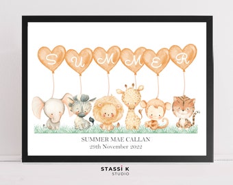 Baby name gift, custom nursery wall decor