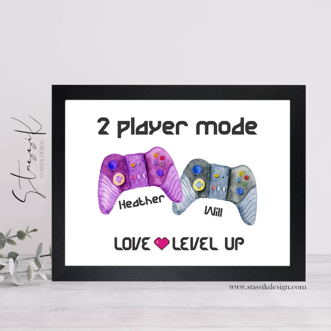 Gamer Couple Print. Wedding Engagement Valentine Print - Etsy