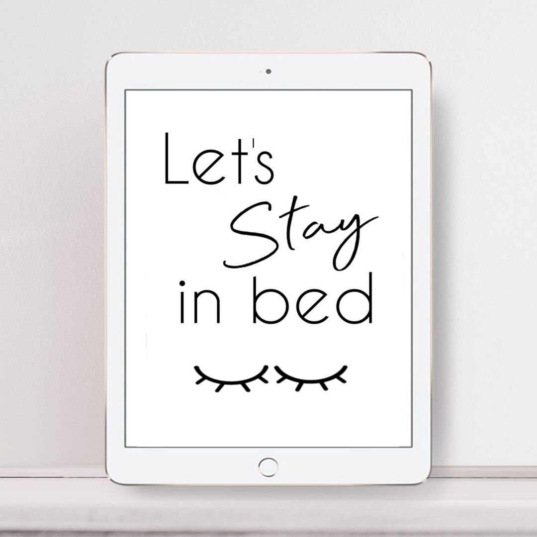 Lasst uns im Bett bleiben digitaler Download, Schlafzimmer Zitat Wand