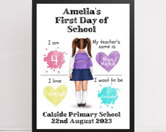 Personalised First Day at School Print